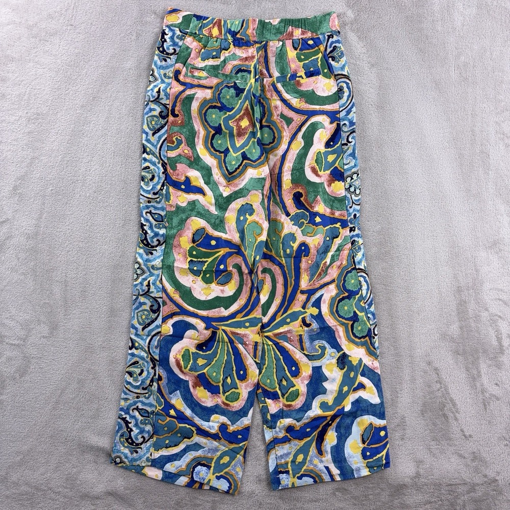 Maeve Anthropologie Printed Wide Leg Pants Womens‎ Size 0P Multicolor Boho - Picture 2 of 6